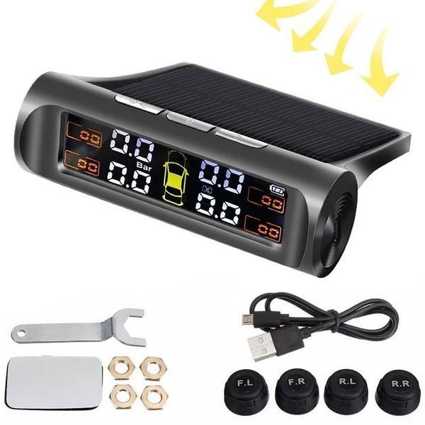 Система контроля давления в шинах TPMS+SOLAR с солнечной панелью / Датчик давления в шинах авто с дисплеем 234562145 фото
