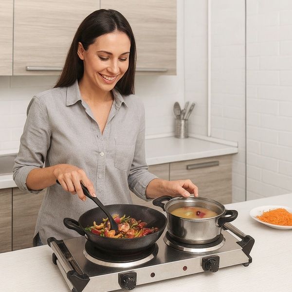 Двухконфорочная электроплита BM-HD04ST, 2500 Вт / Кухонная плита электрическая / Электроплита 234575597 фото