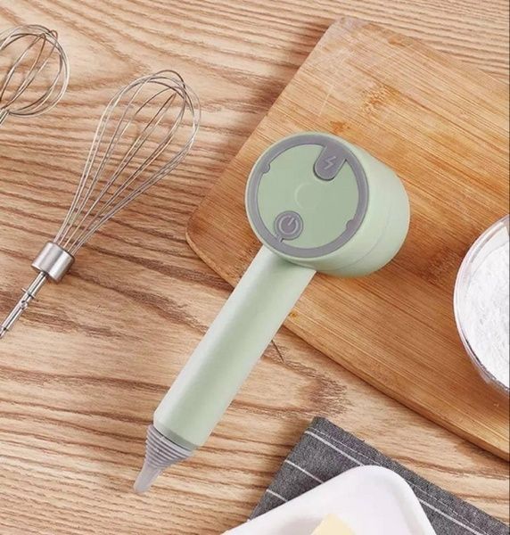 Аккумуляторный миксер с 2 насадками Portable mixer, от USB, Зеленый / Ручной миксер / Беспроводной миксер 23457331101 фото