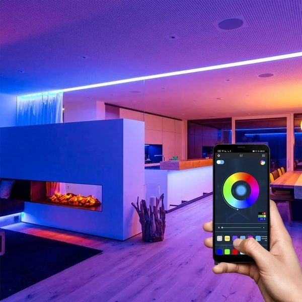 Світлодіодна стрічка 5 м, від USB, Bluetooth + пульт, Led mood lights / Розумна стрічка / RGB стрічка від павербанку 234571409 фото