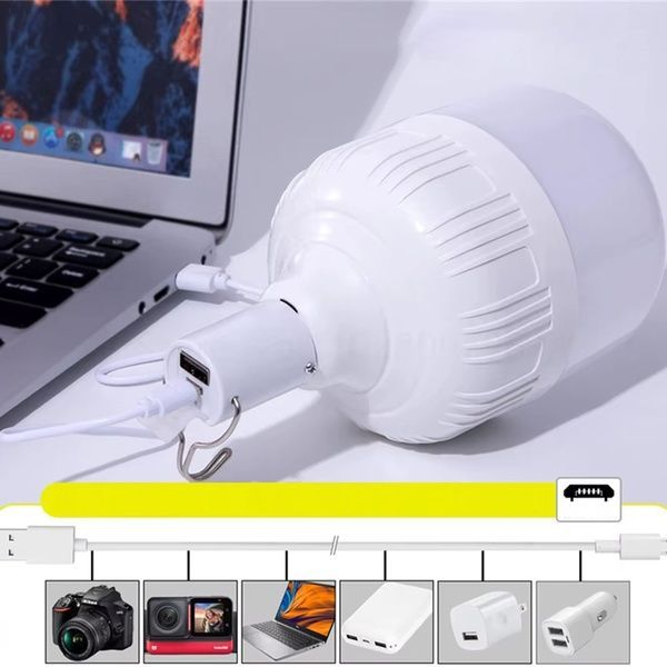Аккумуляторная лампа для кемпинга 80Вт, с крючком + USB / Лампа на аккумуляторе / Кемпинговая Лед лампа 234576109 фото
