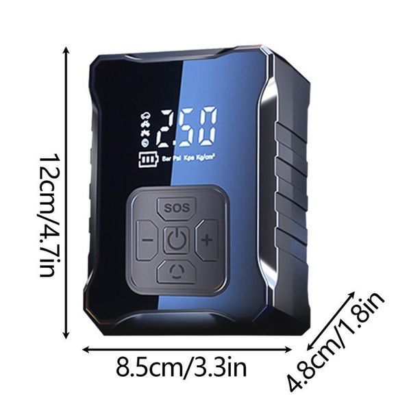 Портативный компрессор с аккумулятором 6000mAh, 150PSI, 120W / Автомобильный насос / Автокомпрессор 234580065 фото