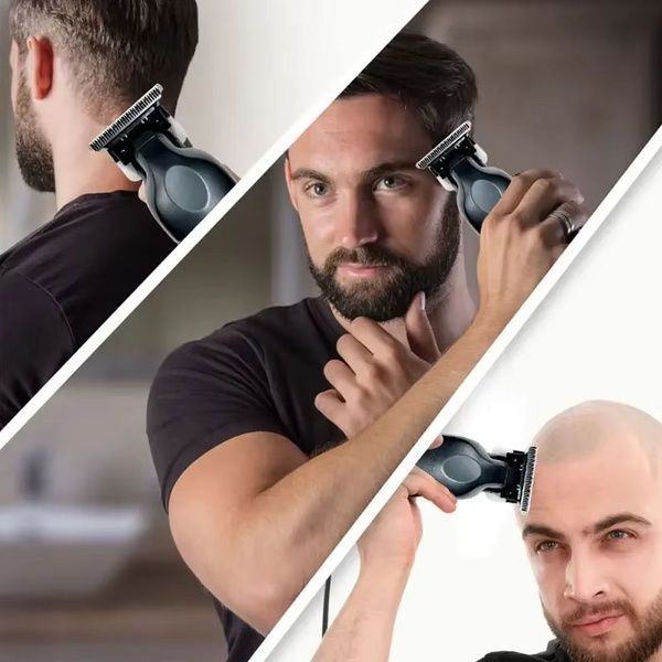 Тример для стрижки + 3 насадки, USB, KM-2299 / Акумуляторний тример для бороди / Машинка для стрижки волосся 234572836 фото