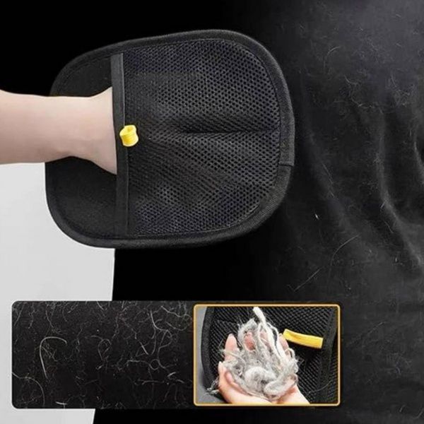 Двостороння рукавичка для вичісування шерсті "PetGroom Pro" 24*16 см / Рукавичка для збирання шерсті / Щітка-рукавичка для шерсті 234583607 фото