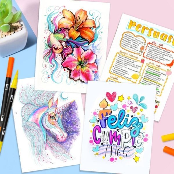 Акварельные маркеры двусторонние 60шт с сумкой, Color pencil / Набор для рисования / Маркеры для рисования 23457055205 фото