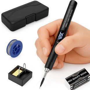 Портативний паяльник з дисплеєм 450&deg;, USB, C200S G / Акумуляторний паяльник / Паяльник для мікросхем 234576626 фото