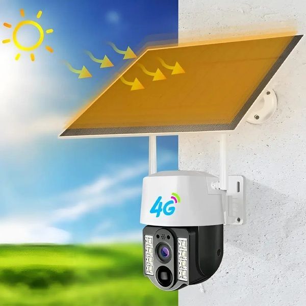 Камера видеонаблюдения 4G с солнечной панелью / Уличная камера наблюдения под семь карту 234570513 фото