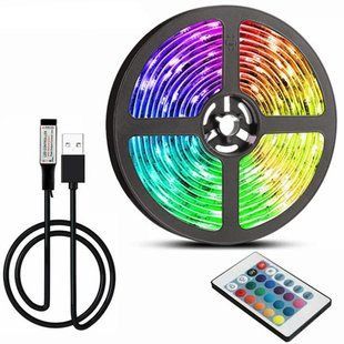 Світлодіодна стрічка з пультом 5 м, від USB, TV LED Strip CB-5050 / Силіконова самоклеюча led стрічка для тв 234568418 фото