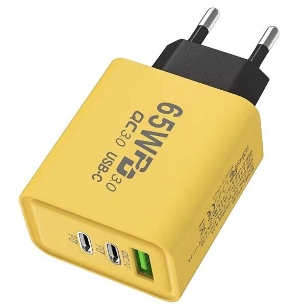 Зарядний пристрій 65W, 1xUSB, 2хType-C / Швидка зарядка для телефону / Адаптер для заряджання 234575340 фото
