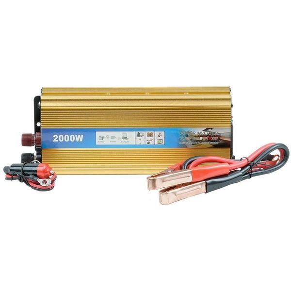 Перетворювач напруги 12-220V, 2000W, з USB + клеми / Автомобільний інвертор перетворювач 234579744 фото