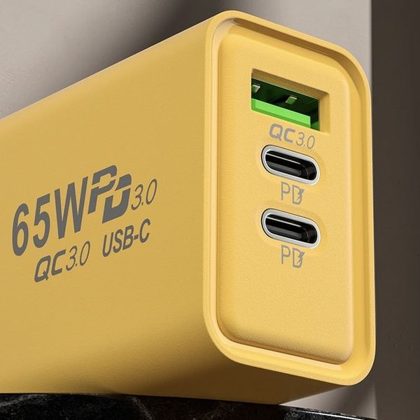 Зарядний пристрій 65W, 1xUSB, 2хType-C / Швидка зарядка для телефону / Адаптер для заряджання 234575340 фото