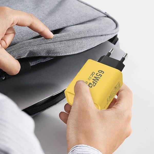 Зарядний пристрій 65W, 1xUSB, 2хType-C / Швидка зарядка для телефону / Адаптер для заряджання 234575340 фото