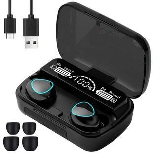 Бездротові Bluetooth навушники з дисплеєм та мікрофоном TWS M10 / Bluetooth навушники з PowerBank 234569839 фото