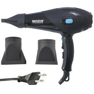 Професійний фен для волосся, 6000 Вт, 2 насадки, Mozer MZ 3100 / Сушарка для волосся 123464622 фото