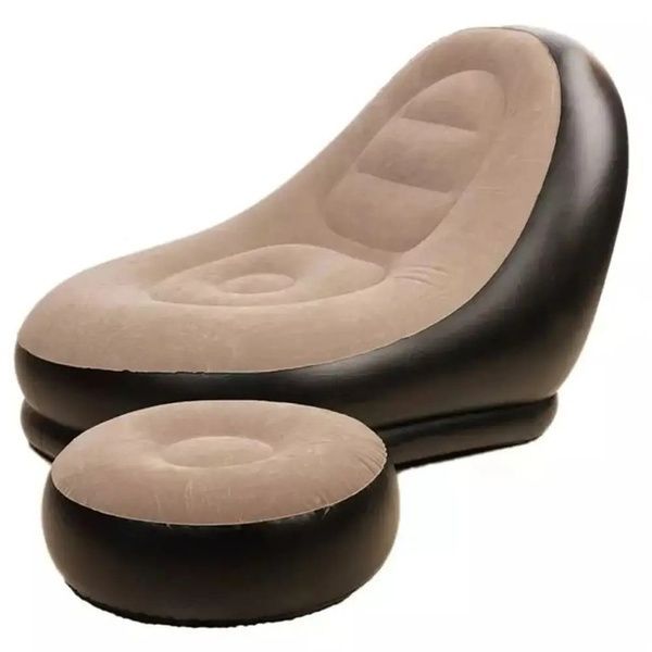Надувний диван з пуфиком Air Sofa - 116х98х83см, Коричневий / Надувне крісло з пуфиком 12346041805 фото