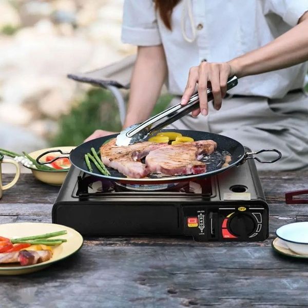 Плита газова одноконфорочна з п'єзопідпалом BDZ-155-A, Чорна / Туристична портативна плита на 1 конфорку 234563802 фото