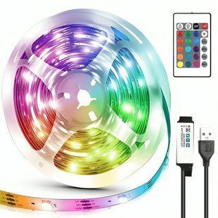 Світлодіодна стрічка 10м, від USB + пульт / Лед стрічка / RGB стрічка / Світлодіодна підсвітка для кімнати 234569606 фото