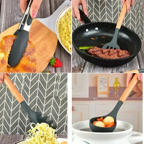 Набір кухонного приладдя, 19 предметів Kitchen Set, Чорний / Набір приладів для кухні / Набір кухонний 23457247003 фото
