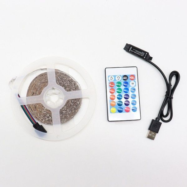 Світлодіодна стрічка 10м, від USB + пульт / Лед стрічка / RGB стрічка / Світлодіодна підсвітка для кімнати 234569606 фото