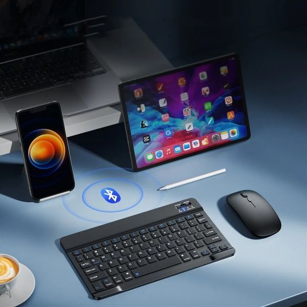 Беспроводная Bluetooth клавиатура с мышкой, BT Combo / Мини клавиатура и мышка / Клавиатура для планшета 234570989 фото