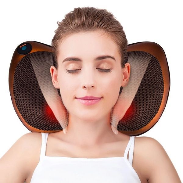 Масажна подушка Massage Pillow 8028, (31х10х19 см) / Роликовий масажер для шиї та спини 123457498 фото