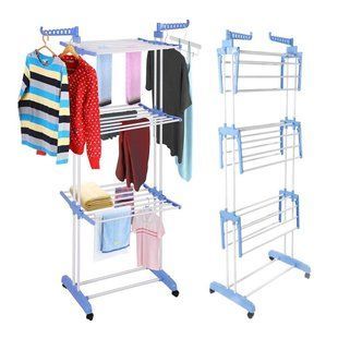Складна сушарка для білизни до 50 кг (172х73х64см) Garment Rack With Wheels / Багатоярусна вішалка для одягу 123459786 фото