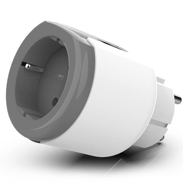 Умная WiFi розетка 20А с счетчиком электроэнергии Tuya Smart 4400Вт, Бело-серая / Розетка с подключением к телефону 23456741602 фото