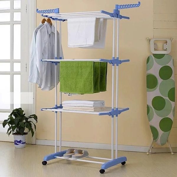 Складна сушарка для білизни до 50 кг (172х73х64см) Garment Rack With Wheels / Багатоярусна вішалка для одягу 123459786 фото