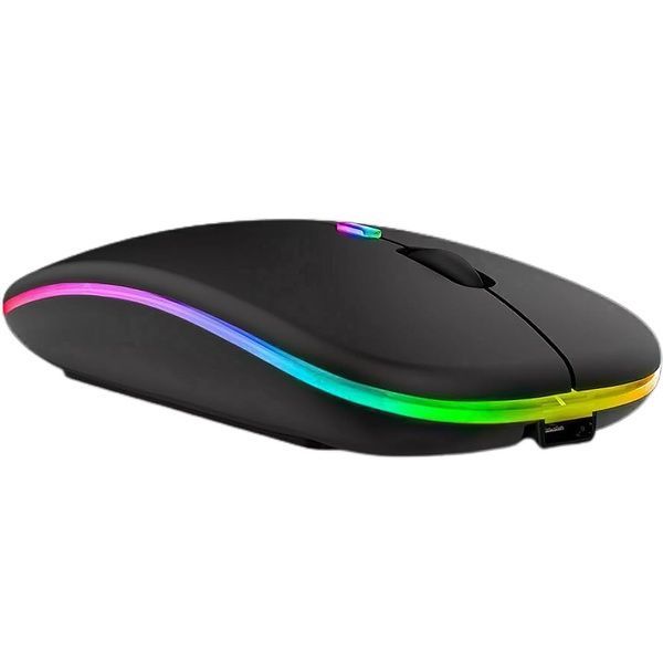 Беспроводная мышь с RGB подсветкой, Bluetooth, 1600DPI / Аккумуляторная бесшумная мышь для ПК 23456843202 фото