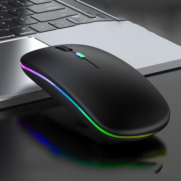 Беспроводная мышь с RGB подсветкой, Bluetooth, 1600DPI / Аккумуляторная бесшумная мышь для ПК 23456843202 фото