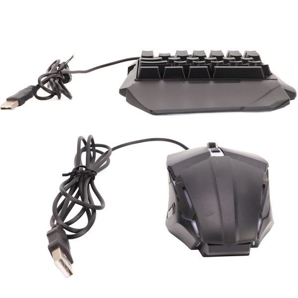Ігрова міні клавіатура та мишка, від USB з підсвічуванням, 198I G506, Чорний / Набір клавіатура та миша для геймерів 234568799 фото