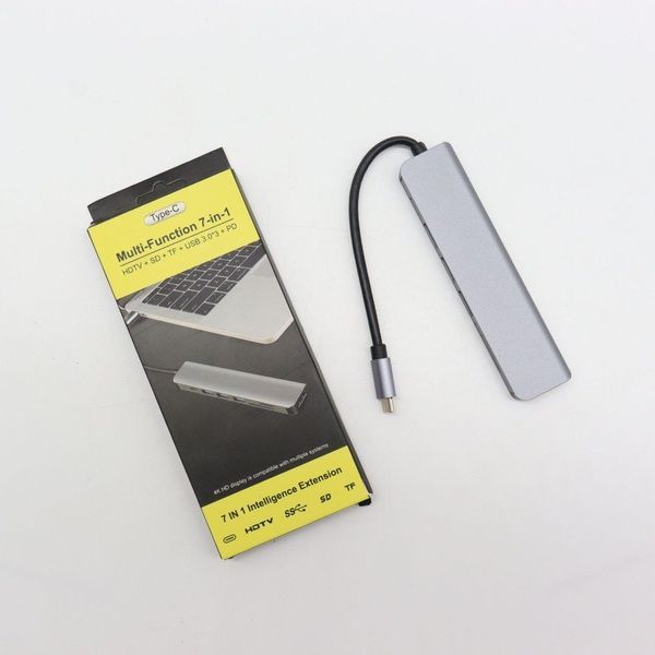 USB хаб 7в1, Type-C to HDMI+SD+TF+3хUSB +PD / Мультифункціональний юсб хаб / Розгалужувач USB 234565827 фото