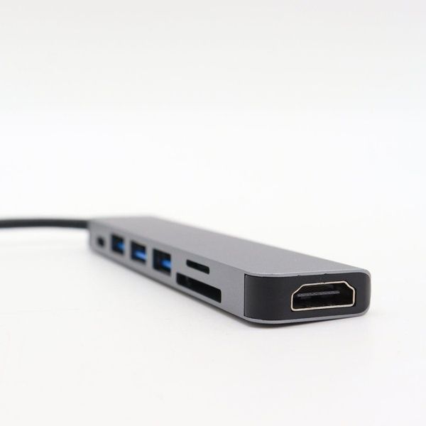 USB хаб 7в1, Type-C to HDMI+SD+TF+3хUSB +PD / Мультифункціональний юсб хаб / Розгалужувач USB 234565827 фото