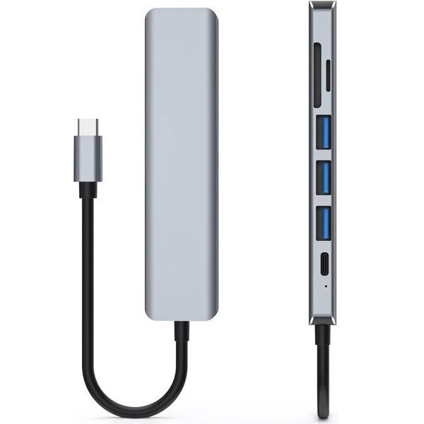 USB хаб 7в1, Type-C to HDMI+SD+TF+3хUSB +PD / Мультифункціональний юсб хаб / Розгалужувач USB 234565827 фото