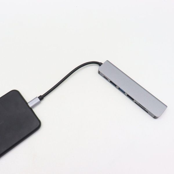 USB хаб 7в1, Type-C to HDMI+SD+TF+3хUSB +PD / Мультифункціональний юсб хаб / Розгалужувач USB 234565827 фото