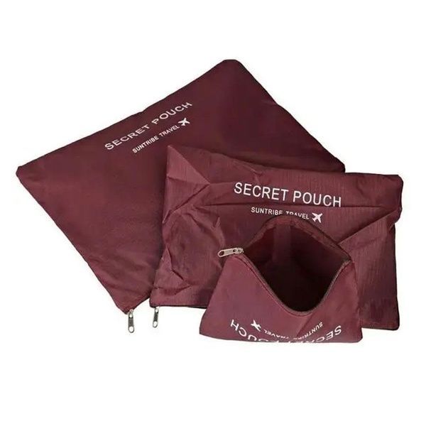 Набор дорожных органайзеров 6шт Secret Pouch, Бордовый / Органайзеры для путешествий 12346217101 фото