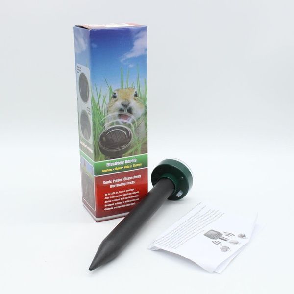 Ультразвуковий відлякувач гризунів та комах на сонячній батареї Garden Pro / Садовий відлякувач кротів 234562354 фото