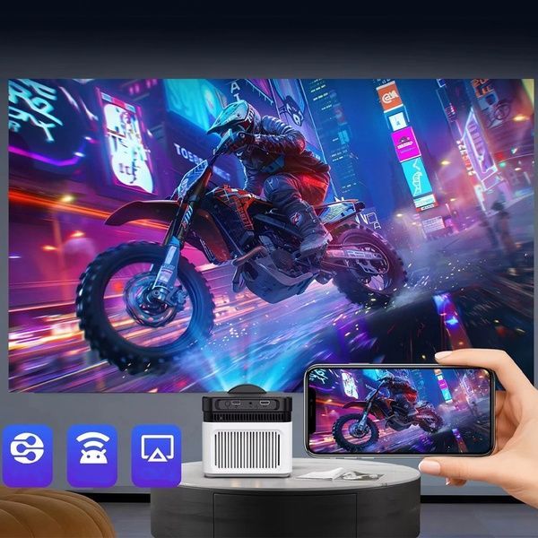 Портативный проектор 8K, WiFi/Bluetooth + пульт, MAGCUBIC HY450 / Домашний мультимедийный кинотеатр 234582148 фото