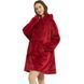 Оверсайз плед-халат з капюшоном 100х80см, Huggle Hoodie, Бордовий / Толстовка худі для дому / Плед з рукавами 123461389 фото 5